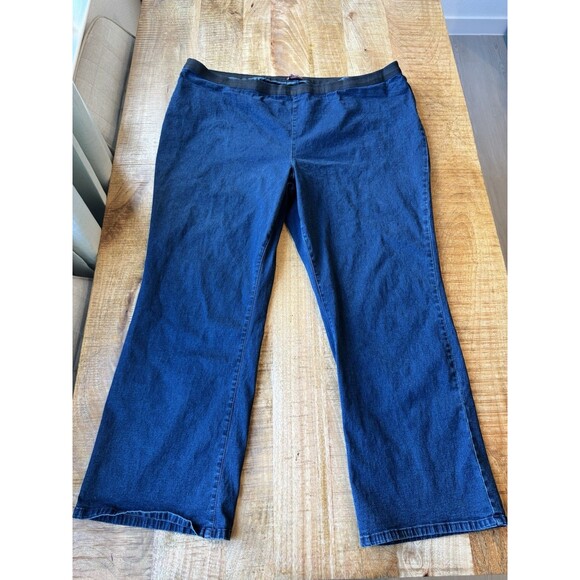 Jessica London Women's Pull On Straight Leg Jeans High Rise Elastic Waist Sz 30 - Picture 1 of 9